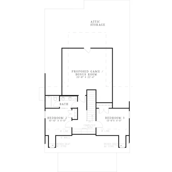 Farmhouse Plan Second Floor - Echo Glen Bungalow Home 055D-0530 - Search House Plans and More