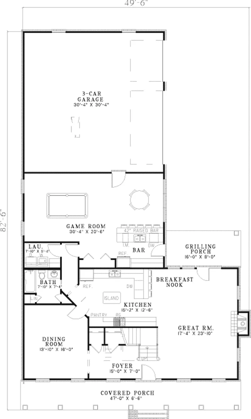 Colonial House Plan First Floor - Melissa Manor Southern Home 055D-0537 - Shop House Plans and More