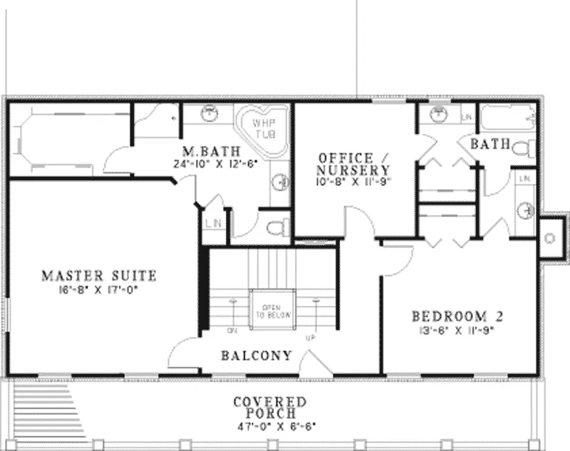 Southern Plantation House Plan Second Floor - Melissa Manor Southern Home 055D-0537 - Shop House Plans and More
