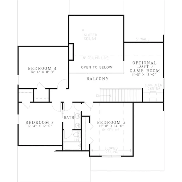 Farmhouse Plan Second Floor - Mermod Southern Country Home 055D-0538 - Shop House Plans and More