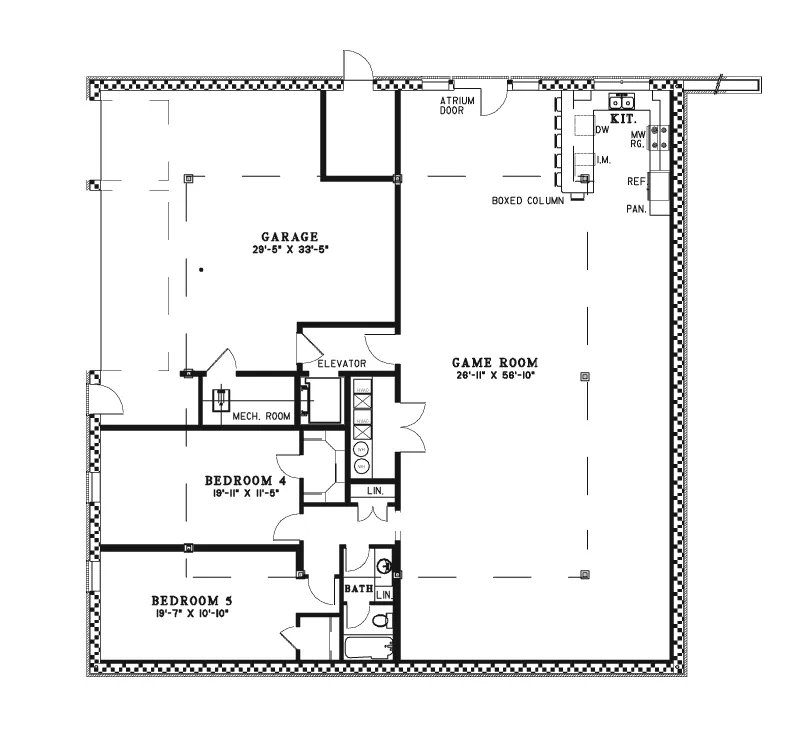 Plantation House Plan Lower Level Floor - Kassidy Manor Luxury Home 055D-0540 - Search House Plans and More