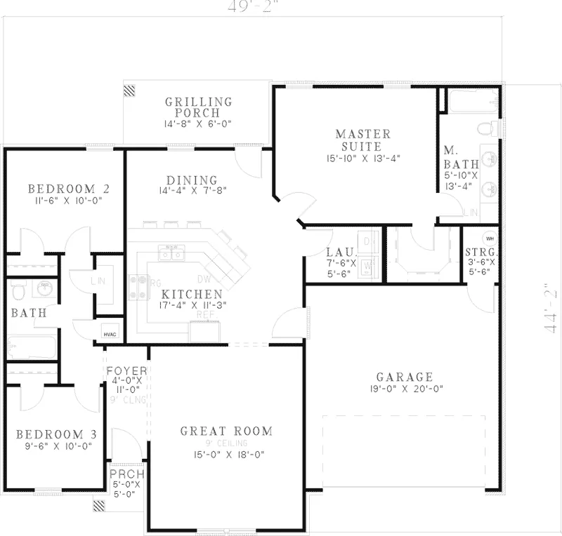 Country House Plan First Floor - Lorenzo Traditional Ranch Home 055D-0541 - Shop House Plans and More