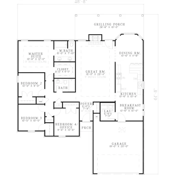 European House Plan First Floor - Hatton Woods Ranch Home 055D-0542 - Search House Plans and More