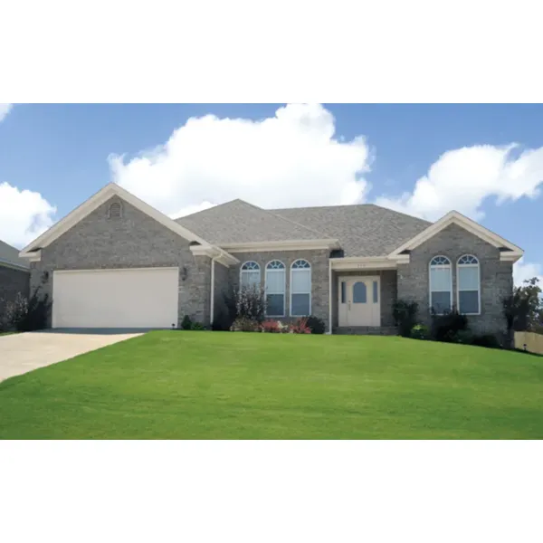 Traditional Brick Ranch With Tranquil Arched Windows