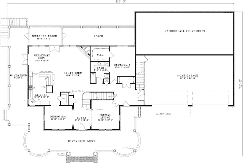 Traditional House Plan First Floor - Schiller Manor Luxury Home 055D-0544 - Shop House Plans and More