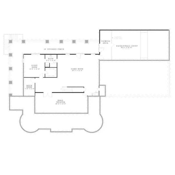 Farmhouse Plan Lower Level Floor - Schiller Manor Luxury Home 055D-0544 - Shop House Plans and More