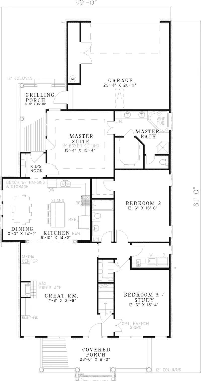 Vacation House Plan First Floor - Keegan Manor Plantation Home 055D-0545 - Search House Plans and More