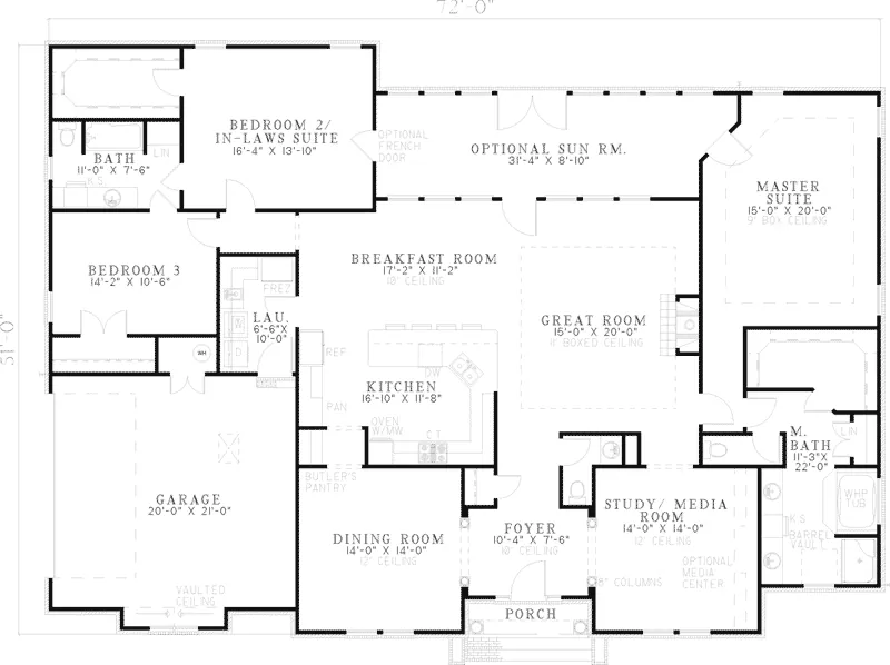 Luxury House Plan First Floor - Makalu Ranch Home 055D-0547 - Shop House Plans and More