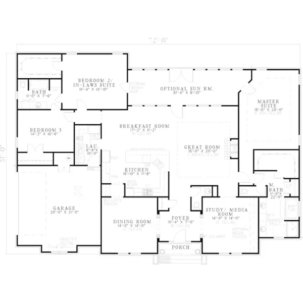 Ranch House Plan First Floor - Makalu Ranch Home 055D-0547 - Shop House Plans and More