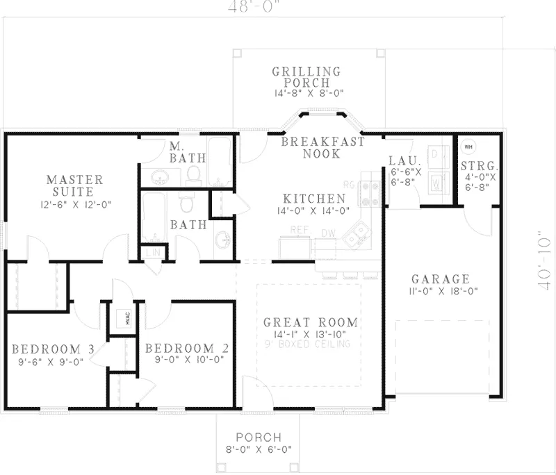 Country House Plan First Floor - Haywood Ranch Home 055D-0549 - Search House Plans and More