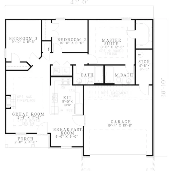 Country House Plan First Floor - Welwyn Run Ranch Home 055D-0558 - Shop House Plans and More