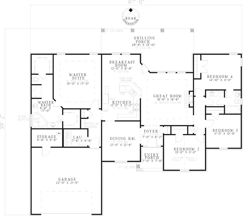 Traditional House Plan First Floor - Harpe Ranch Home 055D-0559 - Search House Plans and More