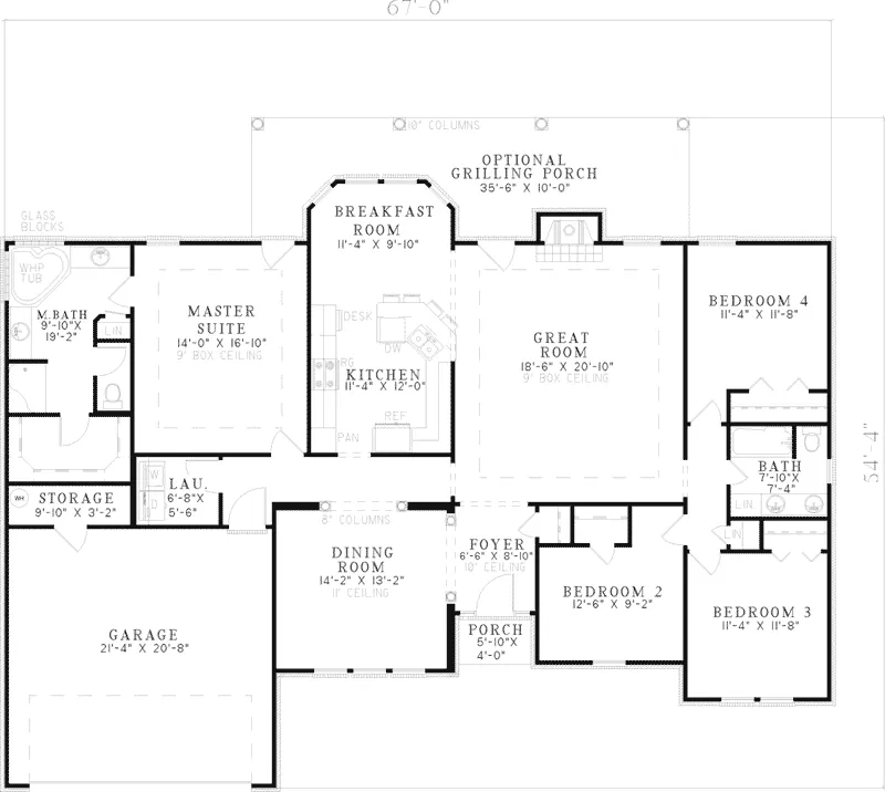 Contemporary House Plan First Floor - Ignatius Ranch Home 055D-0560 - Search House Plans and More