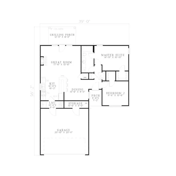 Cabin & Cottage House Plan First Floor - Watkins Ferry Ranch Home 055D-0562 - Shop House Plans and More