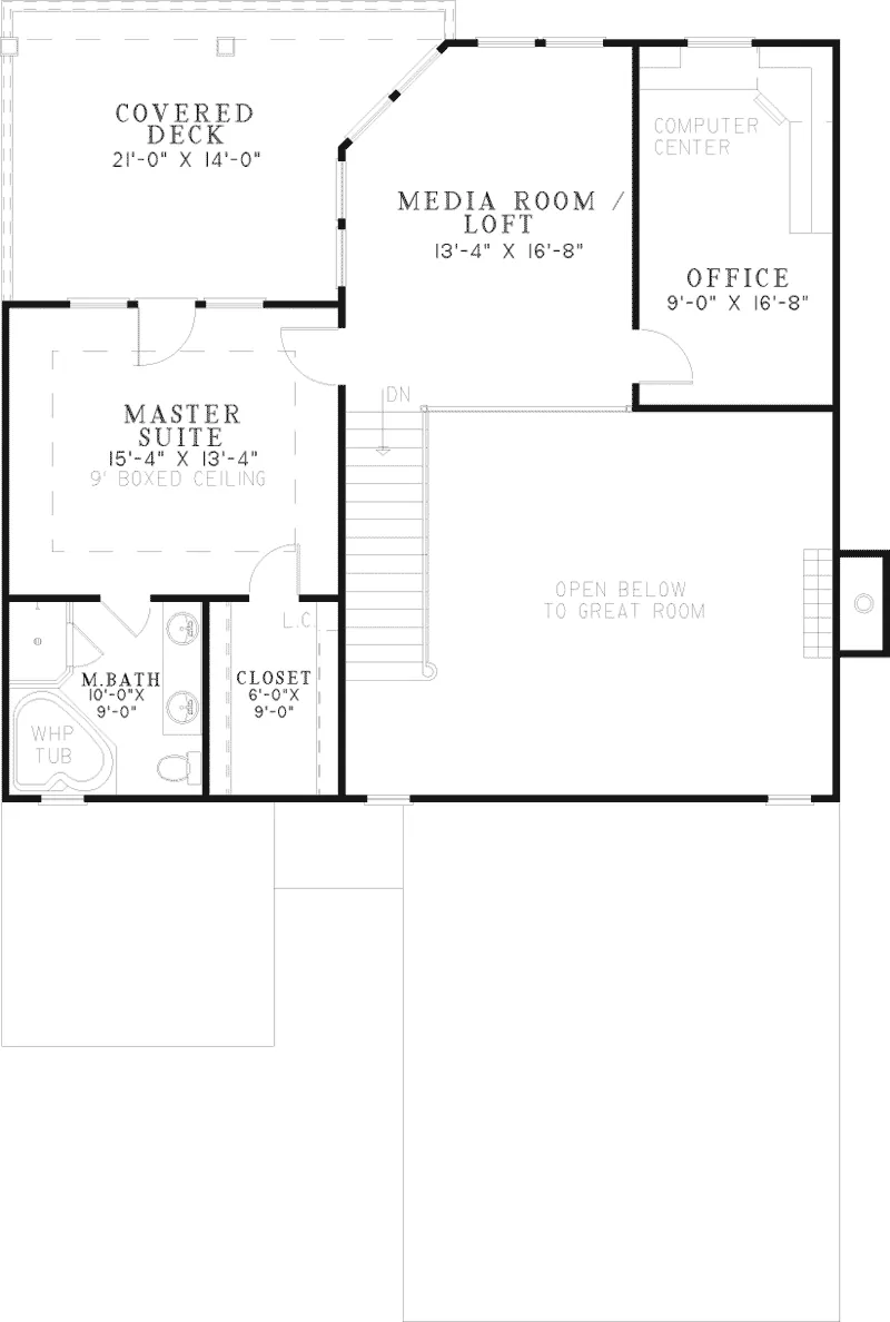 Traditional House Plan Second Floor - Alsdorf Traditional Home 055D-0573 - Search House Plans and More