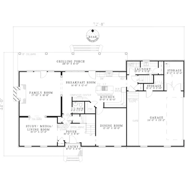 Luxury House Plan First Floor - Adams Park Colonial Home 055D-0577 - Search House Plans and More