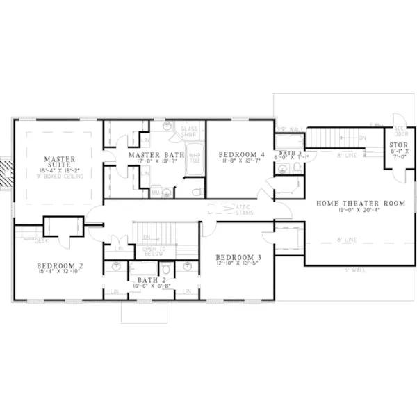 Luxury House Plan Second Floor - Adams Park Colonial Home 055D-0577 - Search House Plans and More