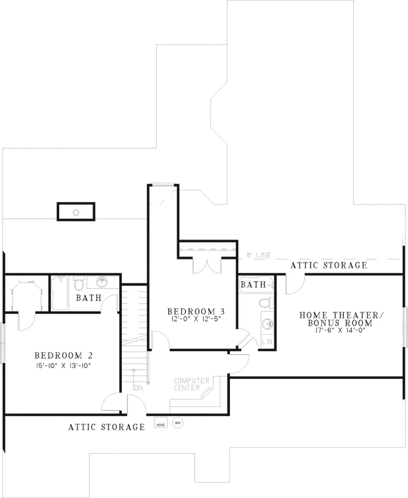 Southern House Plan Second Floor - Weston Bayou Southern Home 055D-0590 - Shop House Plans and More