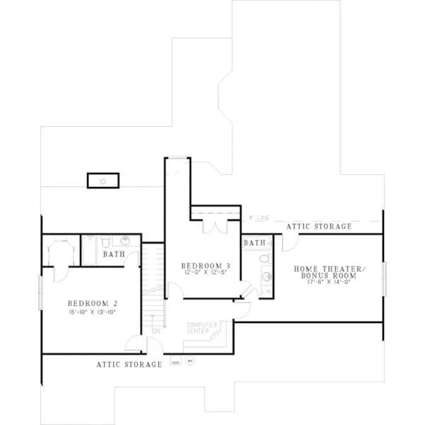 Traditional House Plan Second Floor - Weston Bayou Southern Home 055D-0590 - Shop House Plans and More