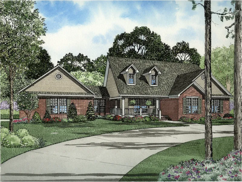 Southern House Plan Front Image - Shiloh Woods Ranch Home 055D-0591 - Shop House Plans and More