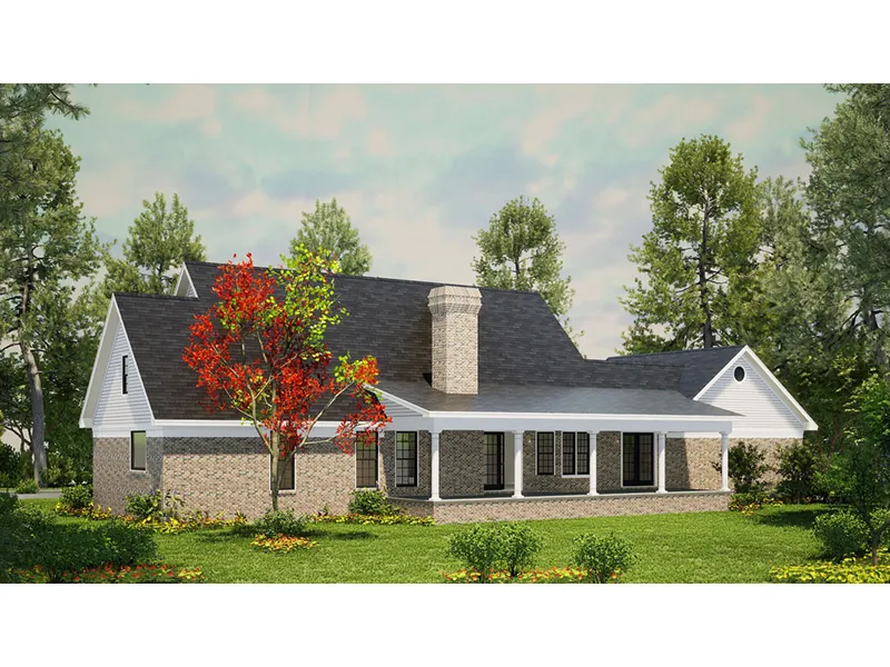 Ranch House Plan Rear Photo 01 - Shiloh Woods Ranch Home 055D-0591 - Shop House Plans and More