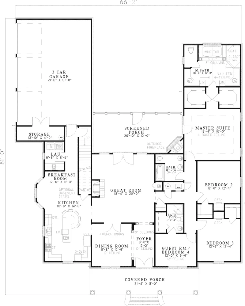European House Plan First Floor - Meursault Southern Style Home 055D-0592 - Shop House Plans and More