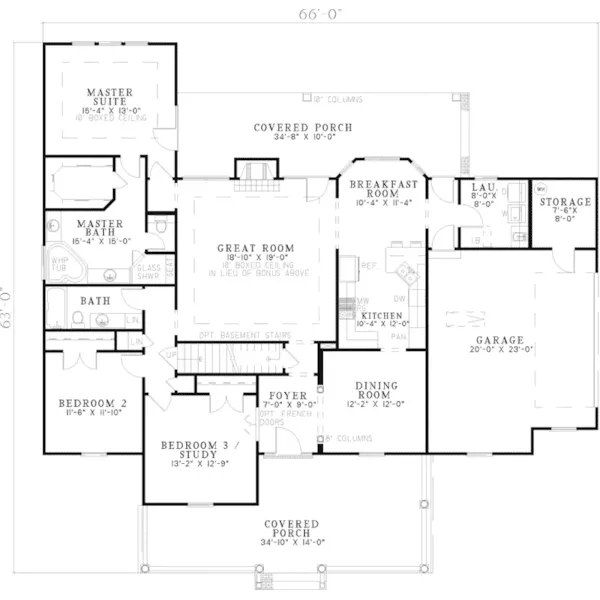 Ranch House Plan First Floor - Sterling Pointe Cape Cod Home 055D-0601 - Shop House Plans and More