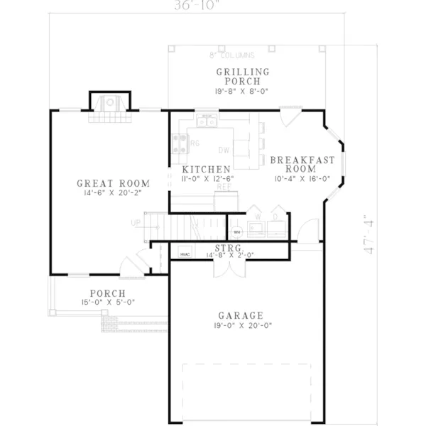 Traditional House Plan First Floor - Carlton Valley Country Home 055D-0609 - Search House Plans and More