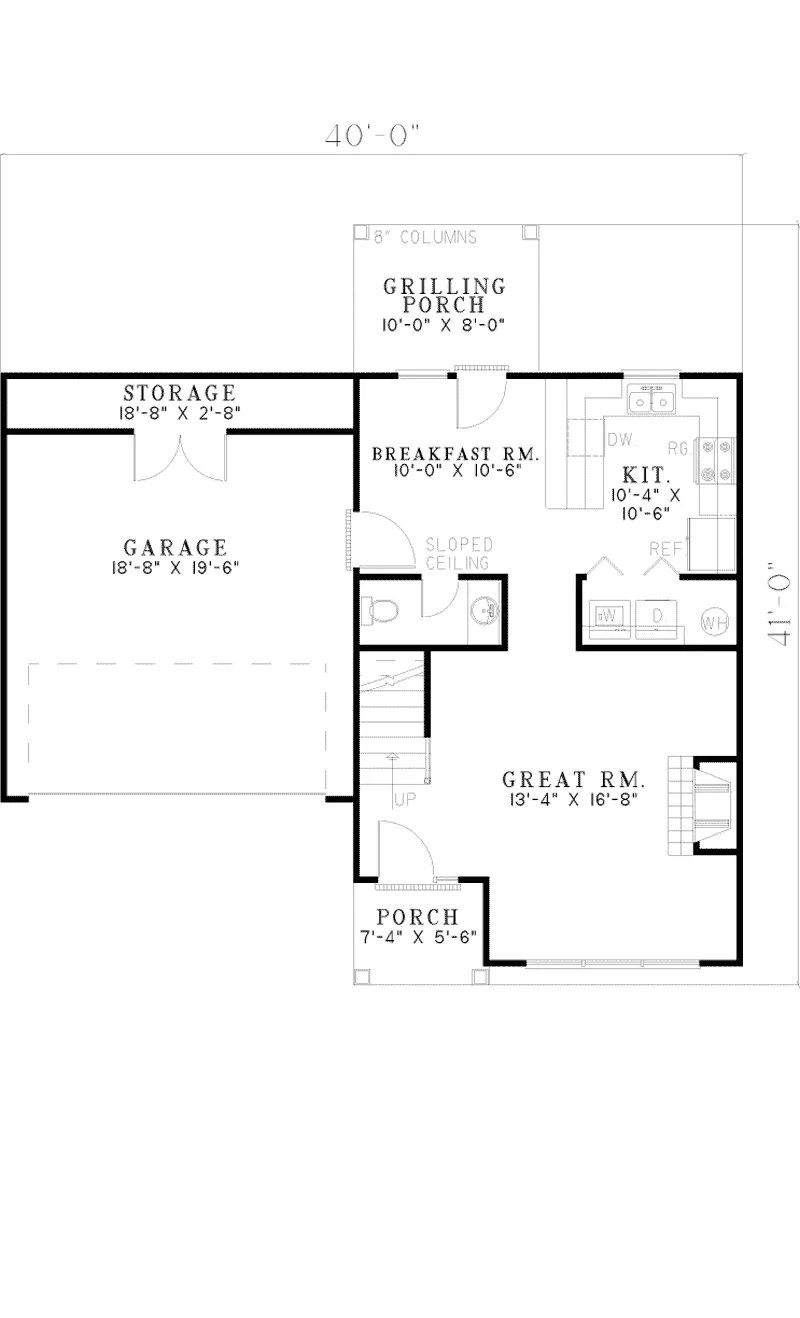 Southern House Plan First Floor - Lacorn Country Home 055D-0610 - Shop House Plans and More