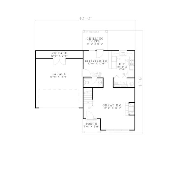 Country House Plan First Floor - Lacorn Country Home 055D-0610 - Shop House Plans and More