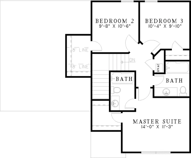 Plantation House Plan Second Floor - Lacorn Country Home 055D-0610 - Shop House Plans and More
