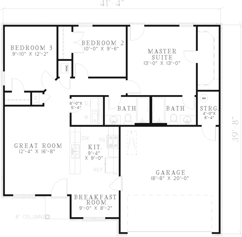 Country House Plan First Floor - Alder Creek Ranch Home 055D-0613 - Search House Plans and More