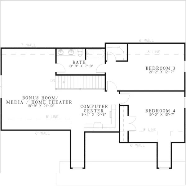 Southern House Plan Second Floor - Fourwinds Luxury Country Home 055D-0616 - Search House Plans and More