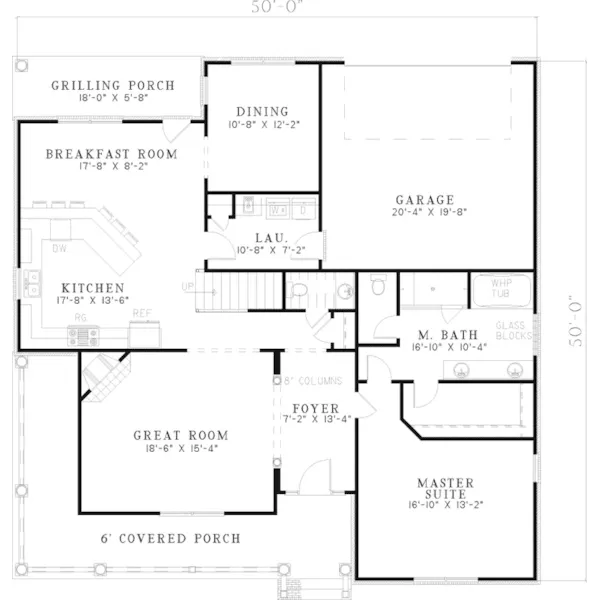 Country House Plan First Floor - Gregory Charming Country Home 055D-0619 - Search House Plans and More