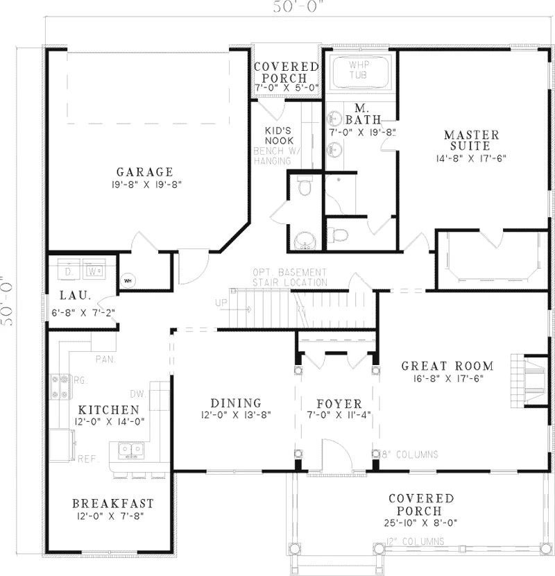 Country House Plan First Floor - Laurens Pier Country Home 055D-0620 - Shop House Plans and More