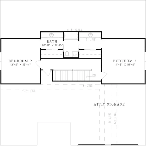 Southern House Plan Second Floor - Laurens Pier Country Home 055D-0620 - Shop House Plans and More