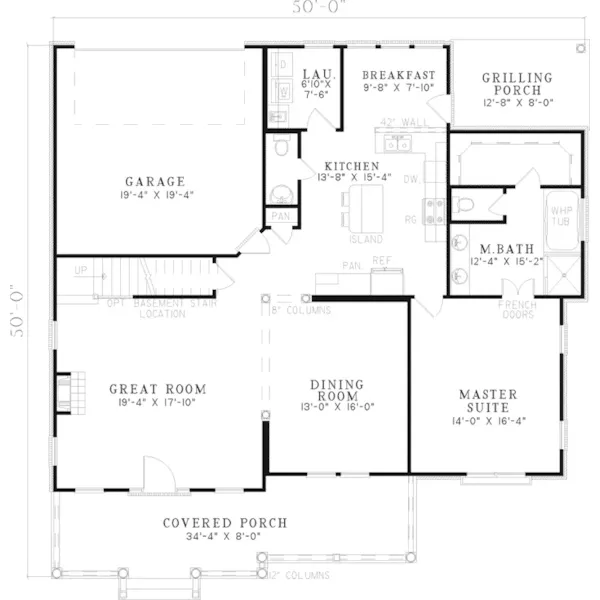 Farmhouse Plan First Floor - Juniata Country Home 055D-0621 - Search House Plans and More