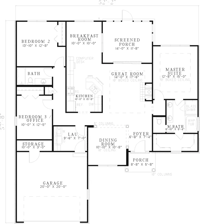Tudor House Plan First Floor - Downing Ranch Home 055D-0622 - Search House Plans and More