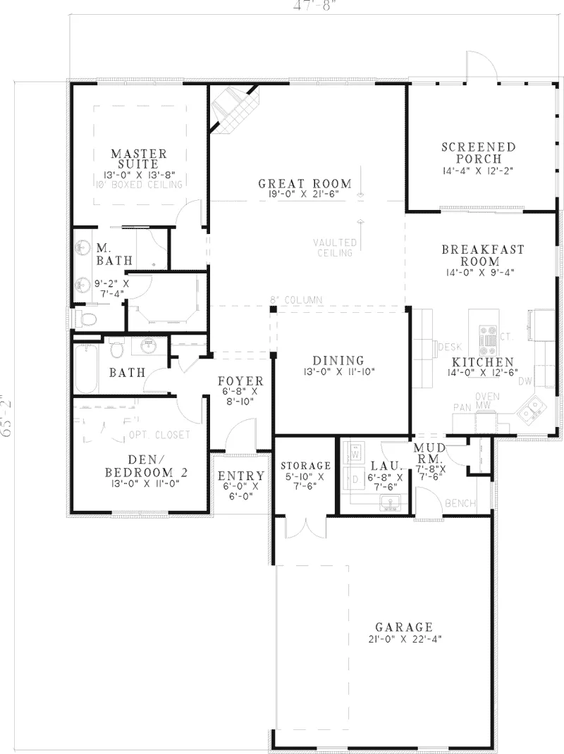 European House Plan First Floor - Eagles Crest Ranch Home 055D-0625 - Search House Plans and More
