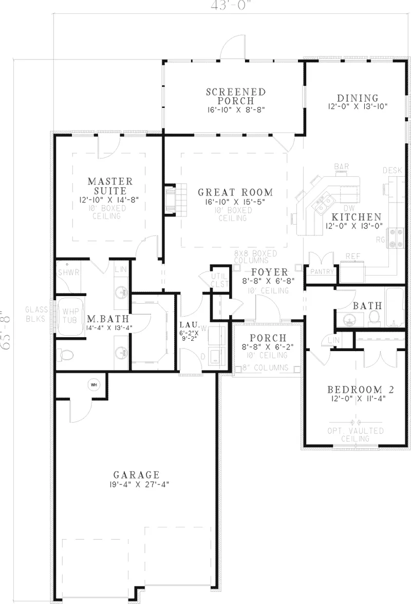 Ranch House Plan First Floor - Denton Ridge European Home 055D-0626 - Search House Plans and More