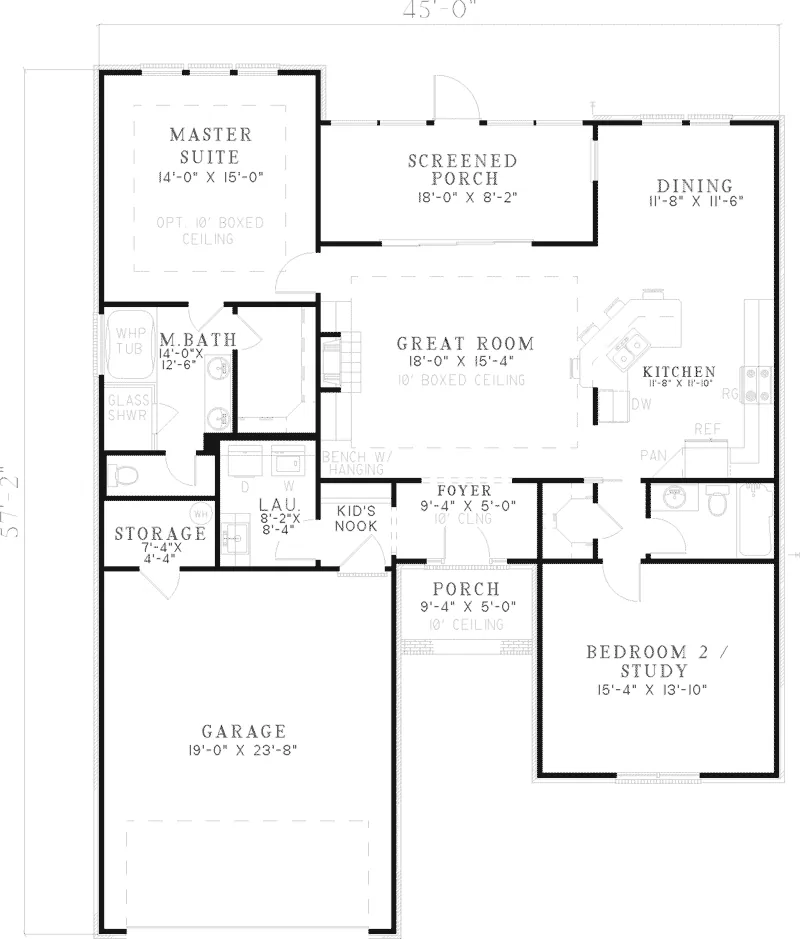 Southern House Plan First Floor - Tourneau Falls Traditional Home 055D-0627 - Shop House Plans and More