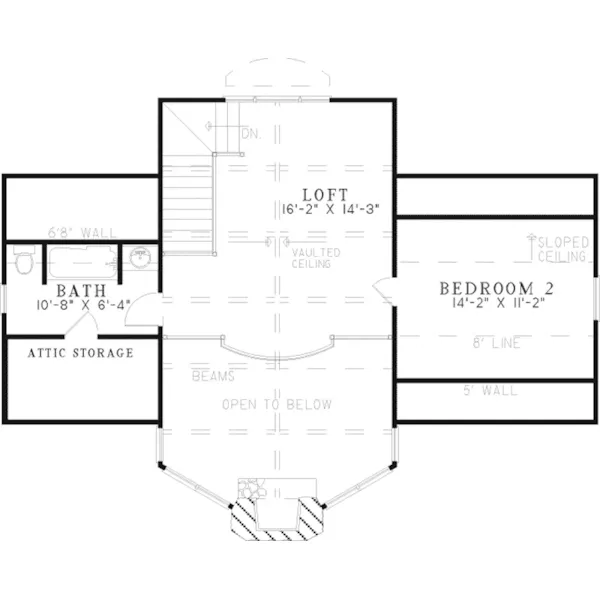 Waterfront House Plan Second Floor - Cantwell Lake Waterfront Home 055D-0629 - Search House Plans and More