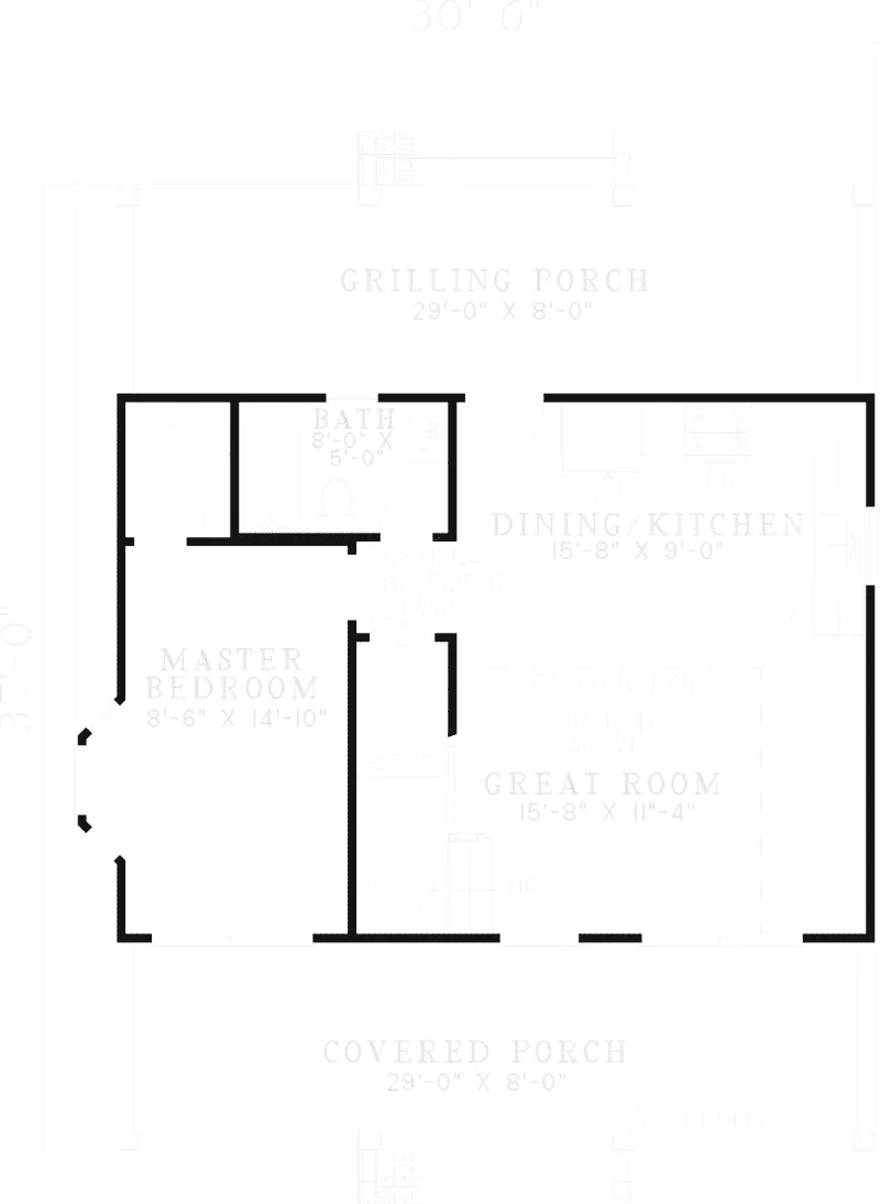 Cabin & Cottage House Plan First Floor - Shelby Cove Country Cottage Home 055D-0632 - Shop House Plans and More