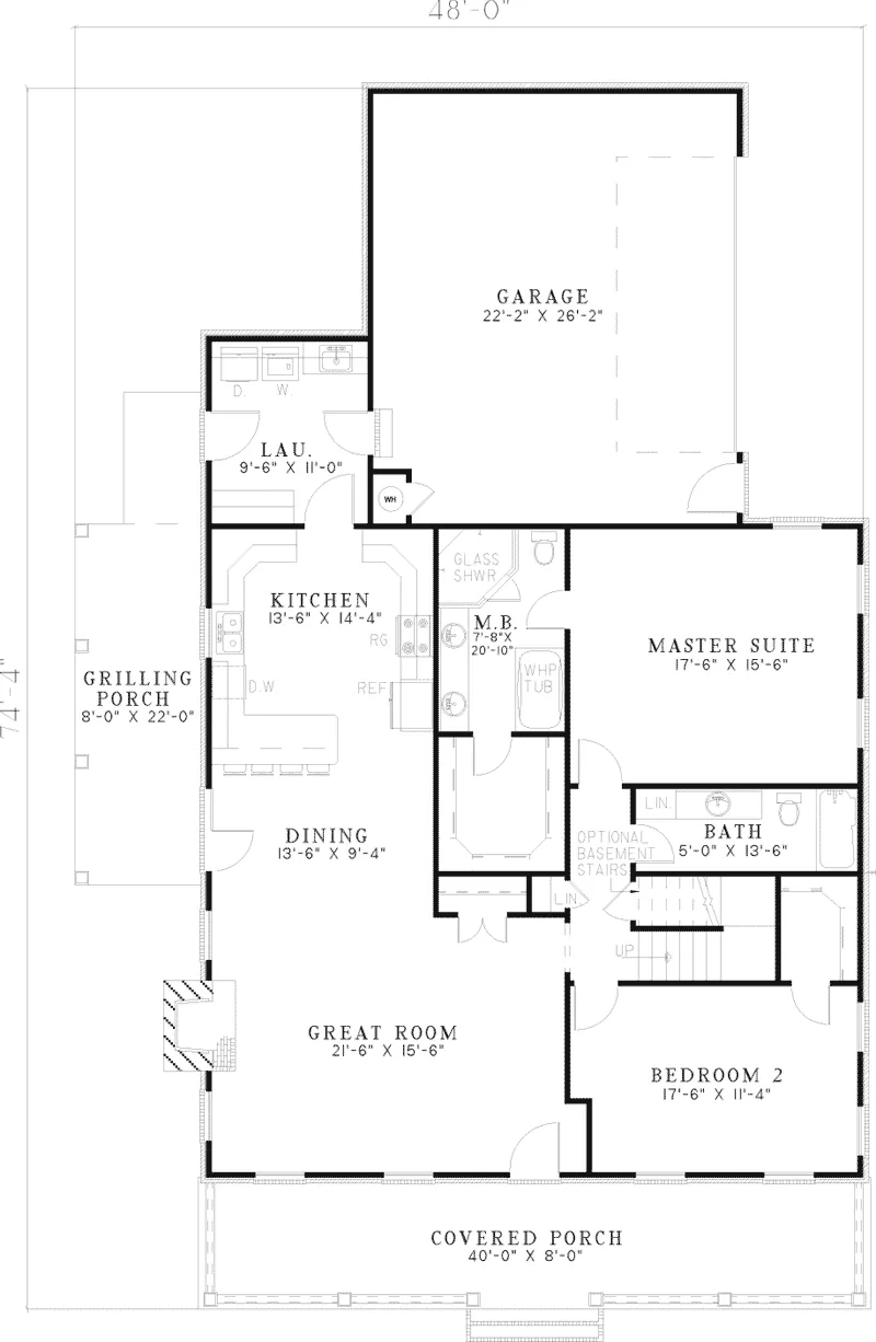 Southern House Plan First Floor - Berryville Country Home 055D-0636 - Search House Plans and More