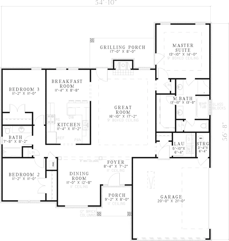 Contemporary House Plan First Floor - Eagle Chase Ranch Home 055D-0645 - Search House Plans and More