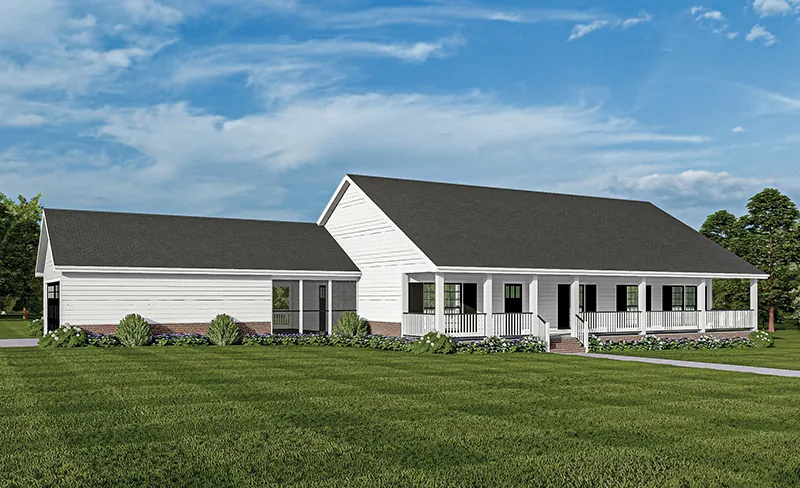 Farmhouse Plan Front Photo 01 - Lansing Hill Country Home 055D-0651 - Shop House Plans and More