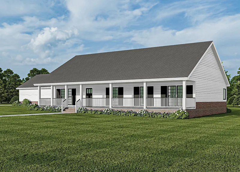 Farmhouse Plan Front Photo 02 - Lansing Hill Country Home 055D-0651 - Shop House Plans and More
