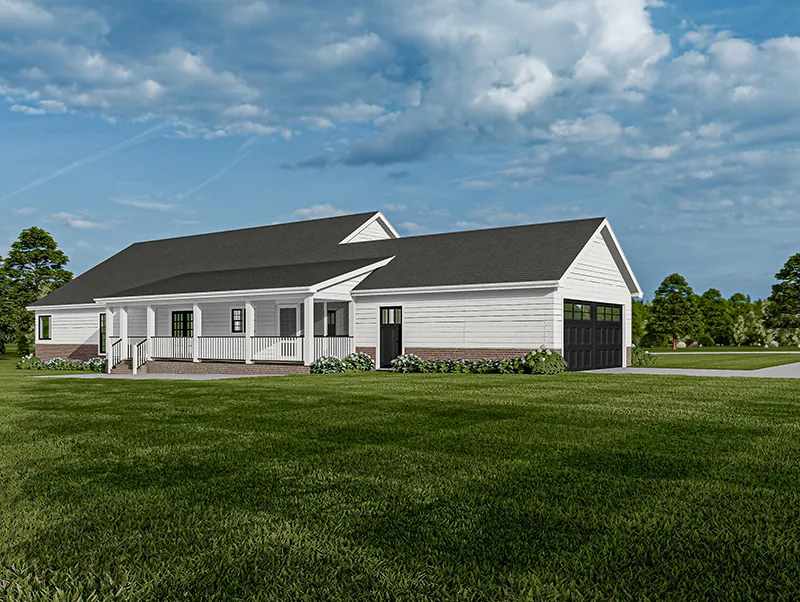 Farmhouse Plan Rear Photo 02 - Lansing Hill Country Home 055D-0651 - Shop House Plans and More