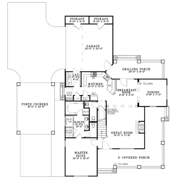 Victorian House Plan First Floor - Westerberg Farmhouse Home 055D-0652 - Shop House Plans and More