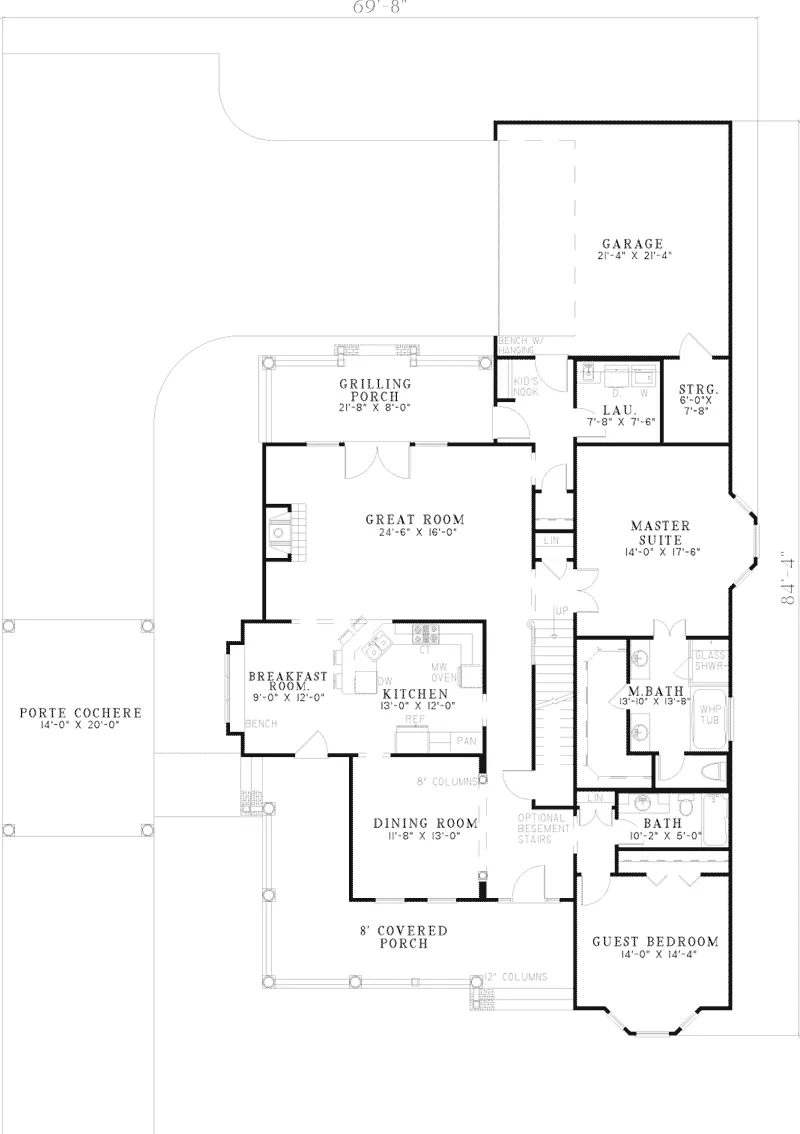 Traditional House Plan First Floor - Forest Splendor Luxury Home 055D-0653 - Search House Plans and More